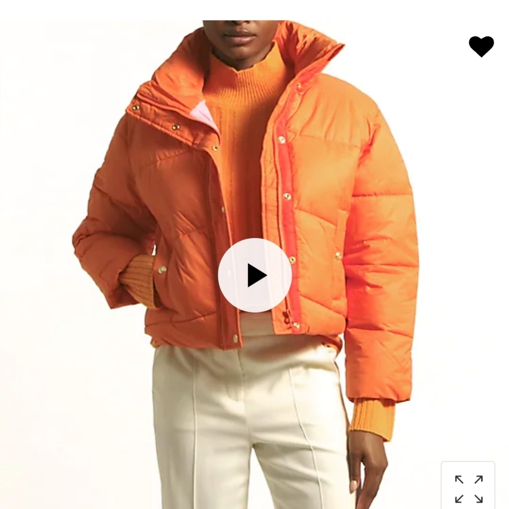 J Crew Cropped Puffer Jacket Coat S